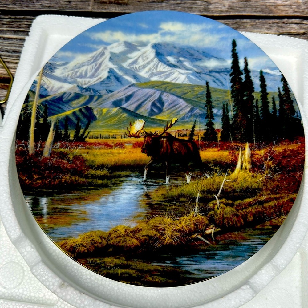 Bradford Ex. Vintage Plates. Alaska: The Last Frontier Series "Mountain Monarch”